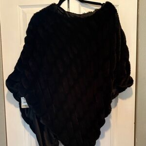 Elegant Black Faux Fur/Cape.